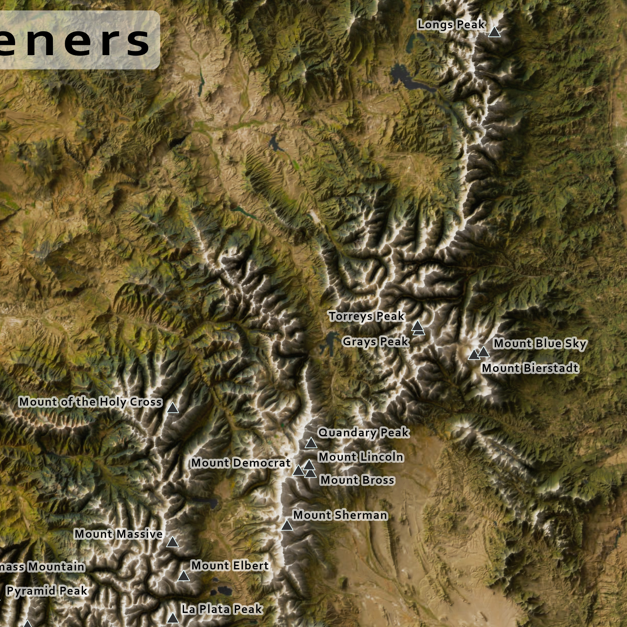 Colorado 14ers map