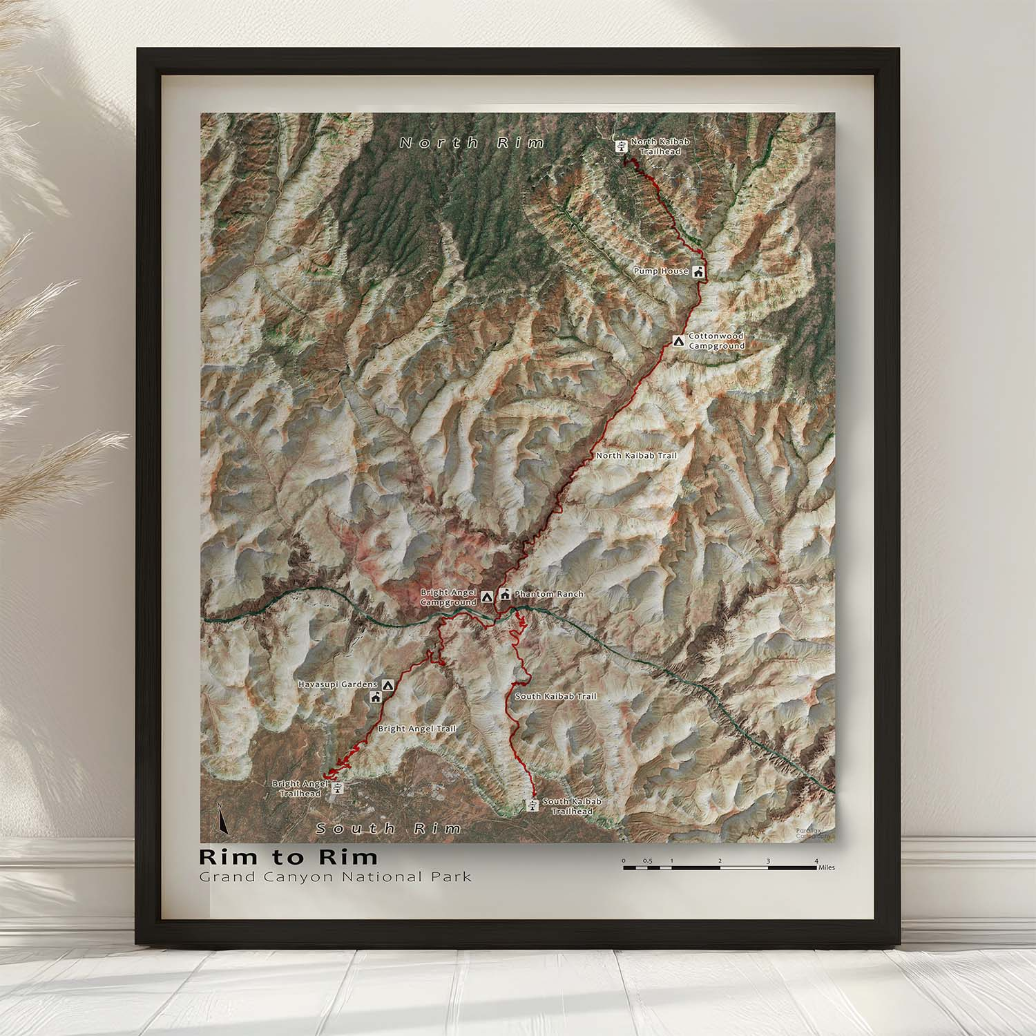 rim to rim grand canyon map