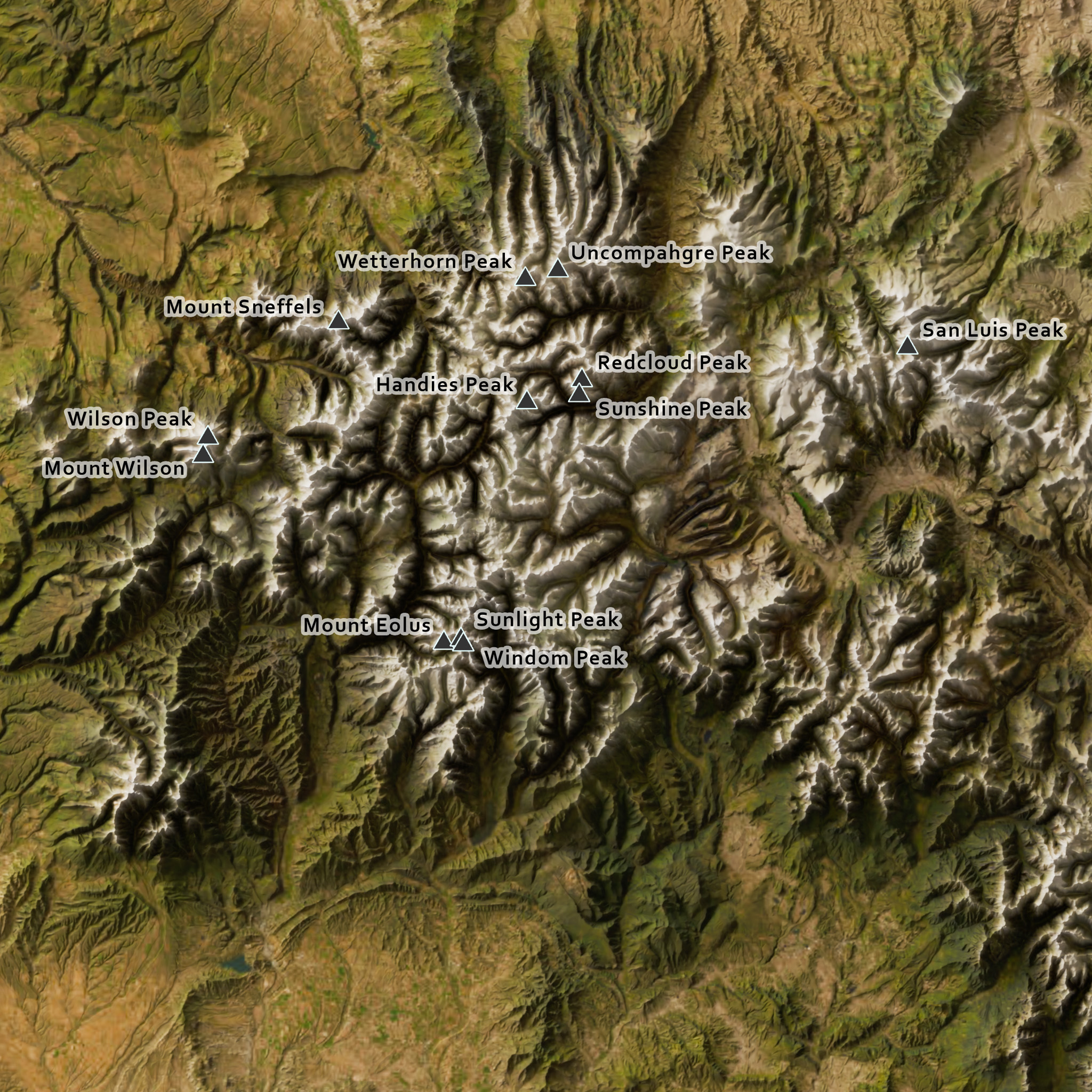 map of colorado 14ers