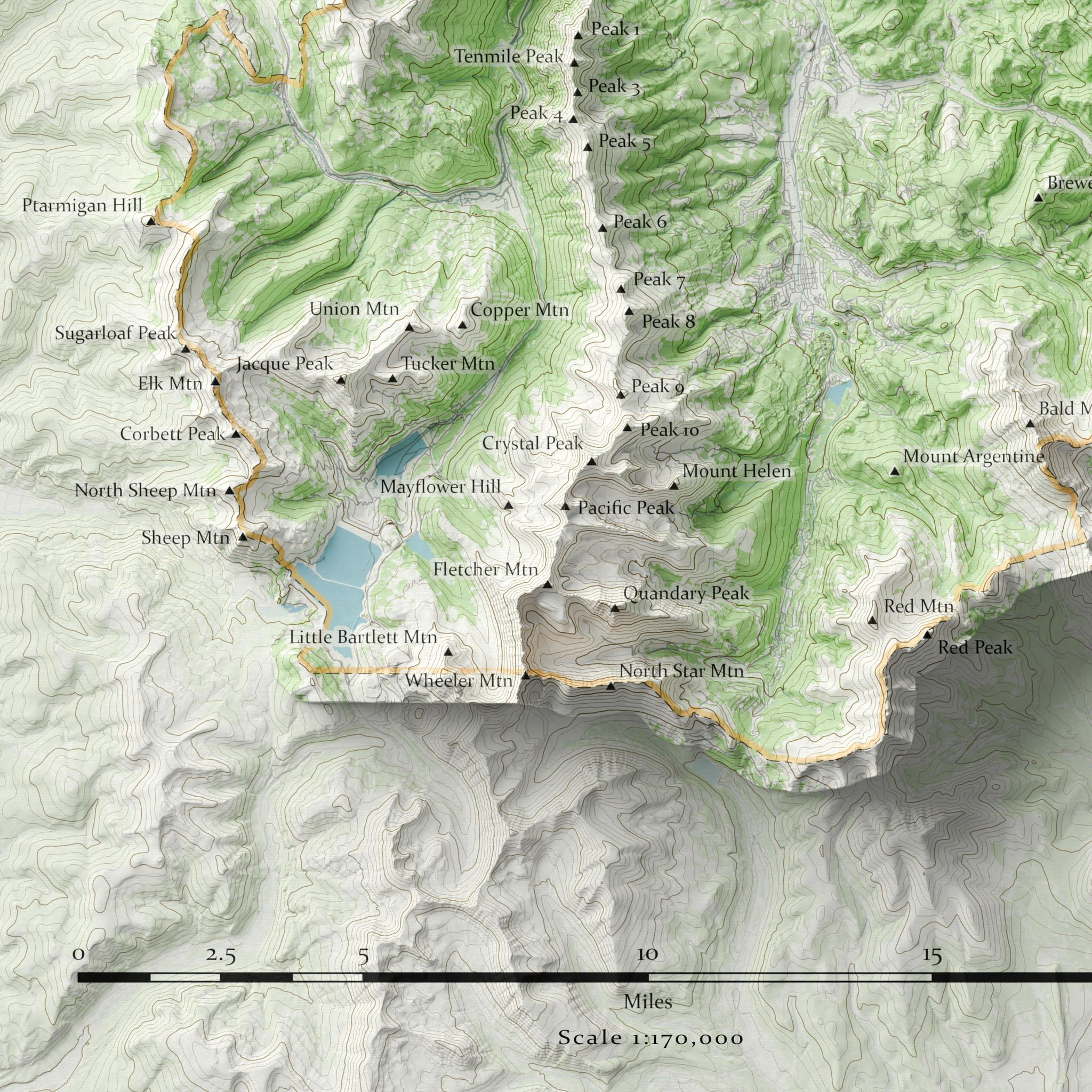 Summit County Colorado Wall Map | Mountain Peaks - Image 2