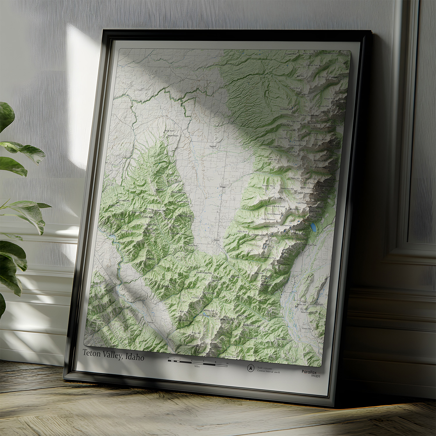 Teton Valley, Idaho Wall Map | Mountain Peaks - Image 5