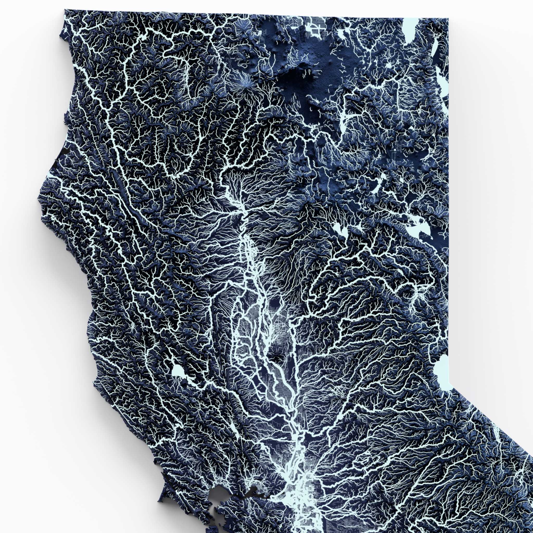 California Hydrological Map | Rivers, Streams, and Lakes - Image 3
