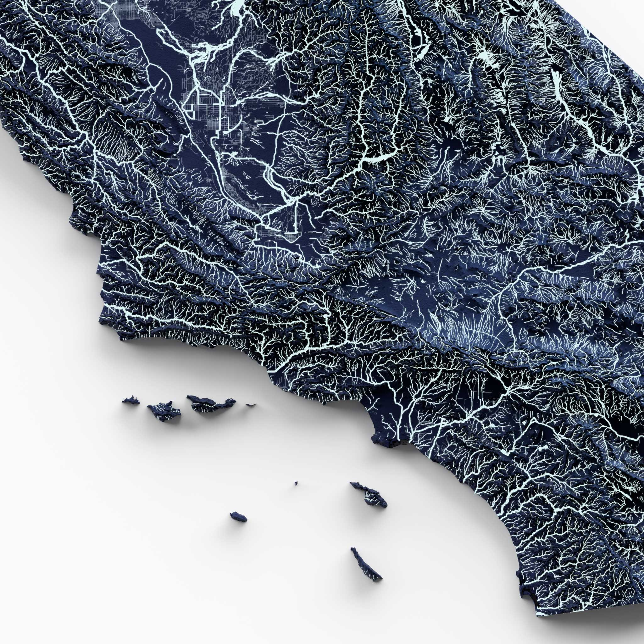 California Hydrological Map | Rivers, Streams, and Lakes - Image 2