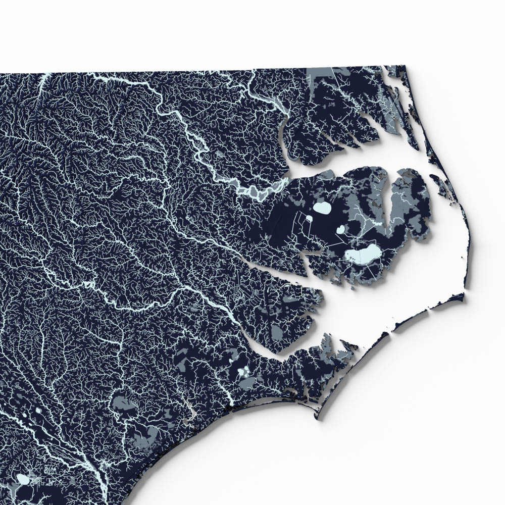 North Carolina Map of Lakes