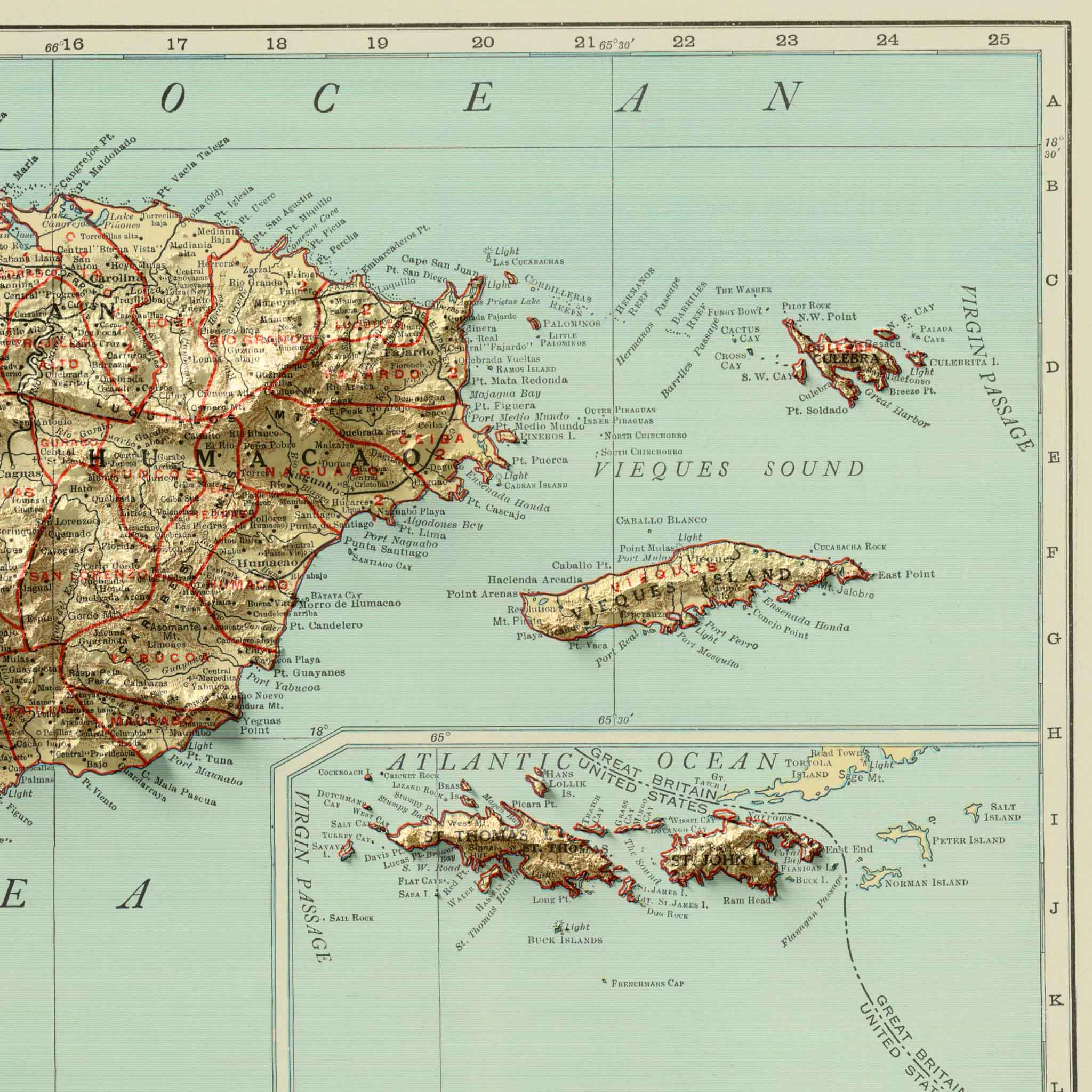 puerto rico vintage map