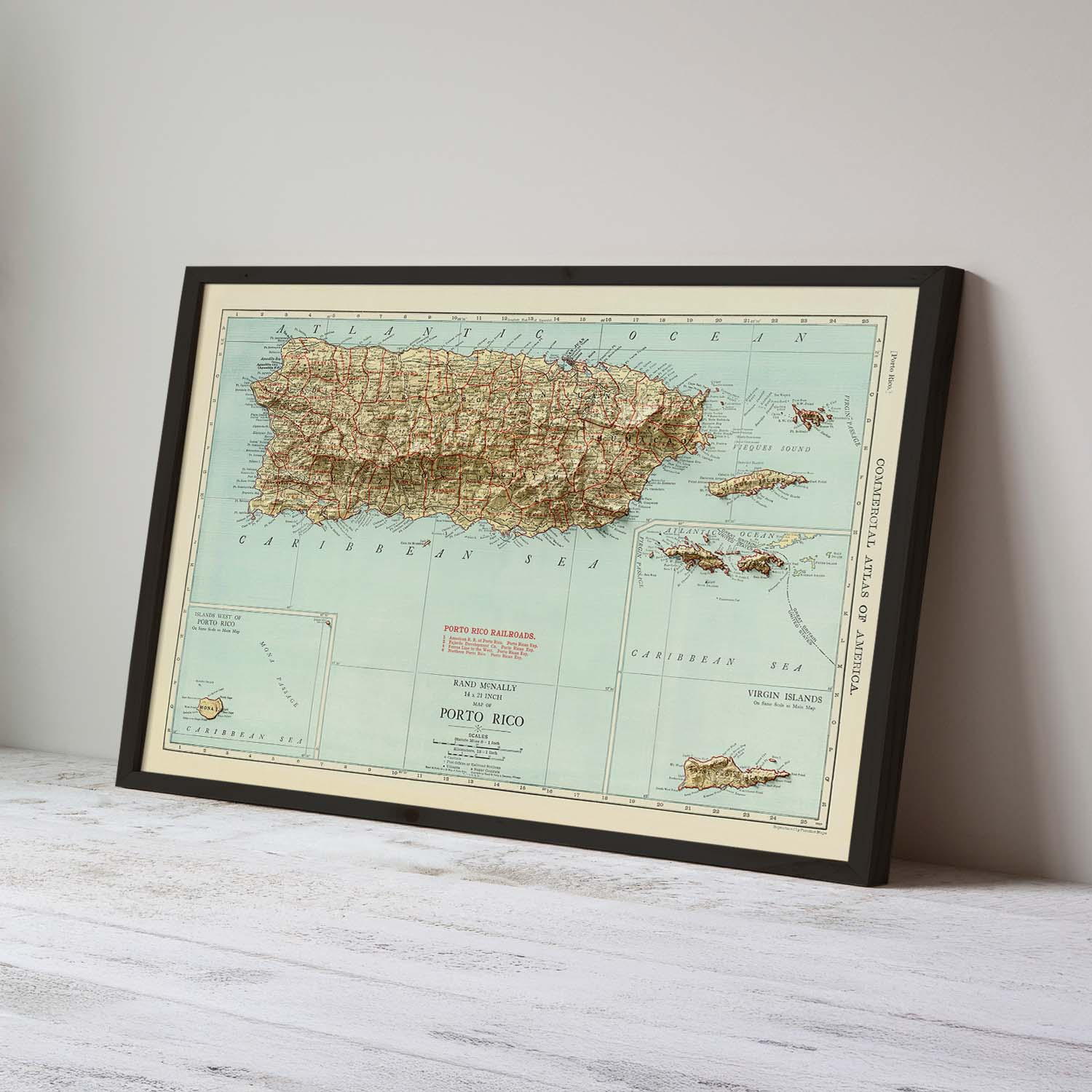 puerto rico vintage map