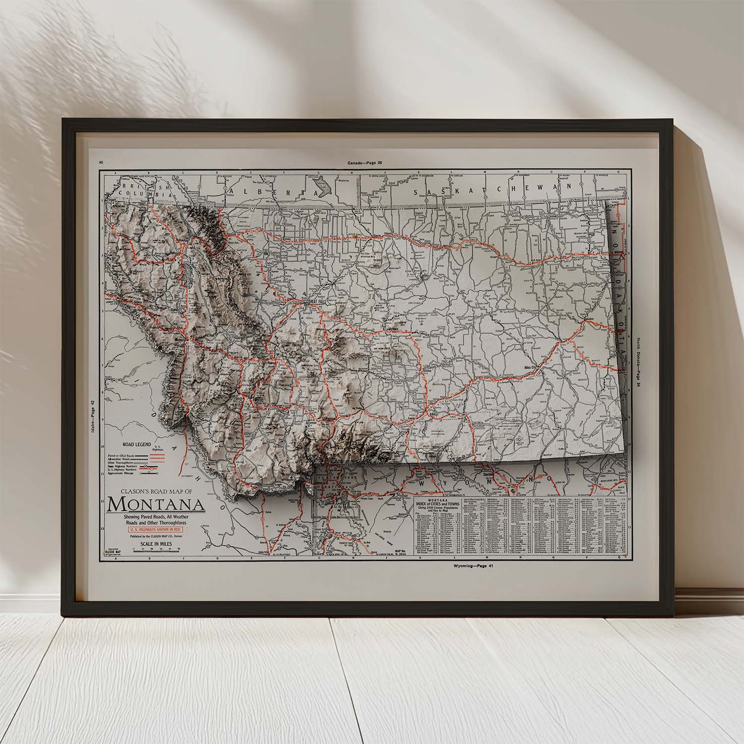 road atlas map of montana